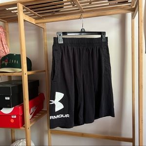 black Under Armour athletic shorts